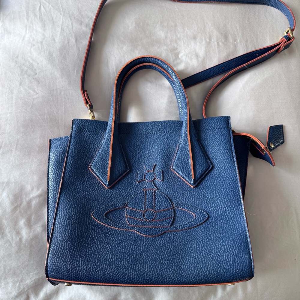 Vivienne Westwood Navy and Orange Tote